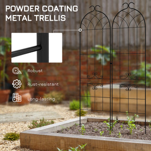 Ensemble de 2 treillis de jardin pour plantes grimpantes