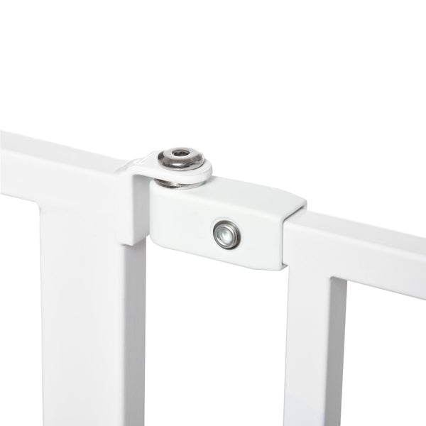 Barrière pour animaux avec porte et double système de verrouillage, blanche