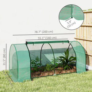 Portable mini greenhouse with zippered doors