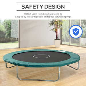 Soozier 14FT Trampoline Pad Replacement, Φ168" Spring Cover, Water-Resistant Universal Round Trampoline Safety Pad, No Holes for Pole, Green
