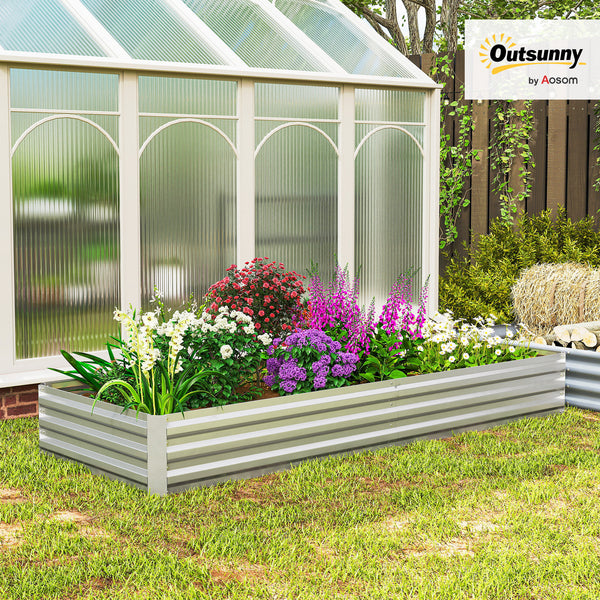 Jardinière surélevée galvanisée, argent