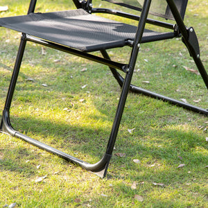 Ensemble de 4 chaises de camping, noir