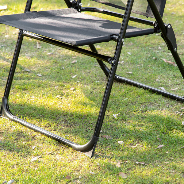 Ensemble de 4 chaises de camping, noir