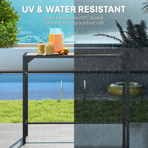 Table de bar d'extérieur avec ouvre-bouteille intégré