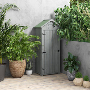 Abri de jardin avec 3 étagères, gris