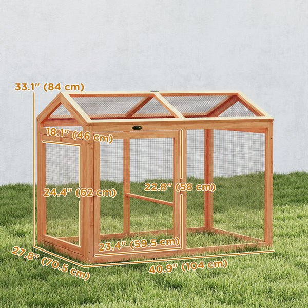 Wooden chicken coop with perch and double door