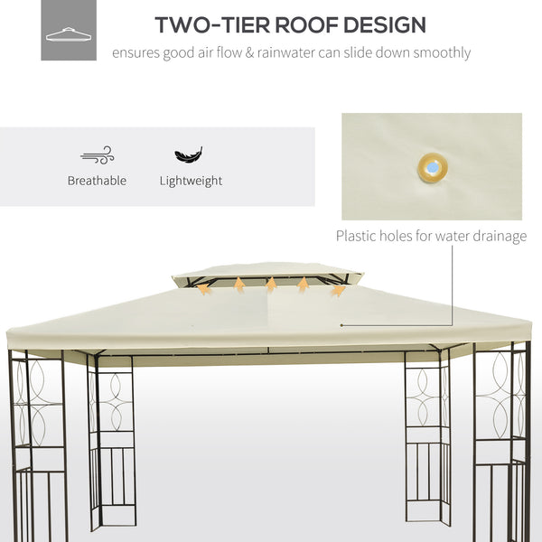 10 x 13 ft Gazebo with Ventilated Roof, Cream White