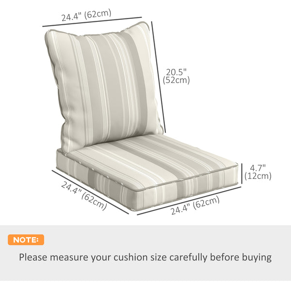 Coussins de remplacement, lot de 4, pour chaise de patio, intérieur et extérieur, gris