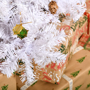 Sapin de Noël artificiel blanc de 5 pieds avec décorations