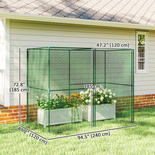 Plant grow cage with zippered doors