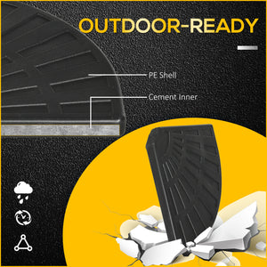 Lot de 2 poids pour parasols déportés avec poignées, noir