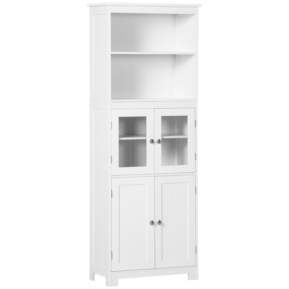 Garde-manger 4 portes avec étagère réglable, blanc