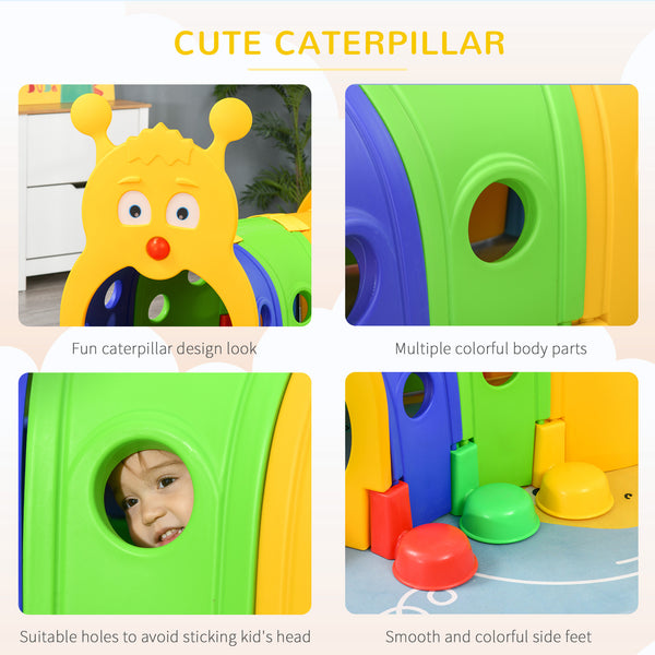 Tunnel en forme de chenille pour enfants de 3 à 6 ans, multicolore