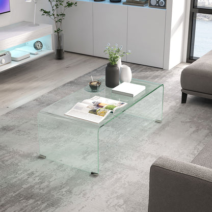 Table basse rectangulaire moderne avec bords arrondis et sécurisés