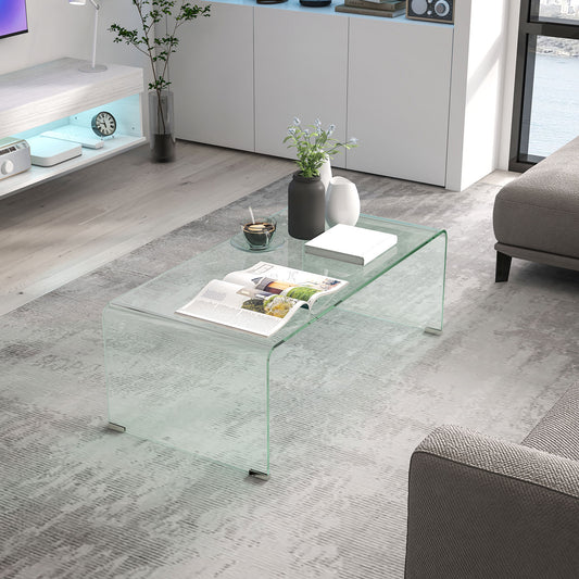 Table basse rectangulaire moderne avec bords arrondis et sécurisés
