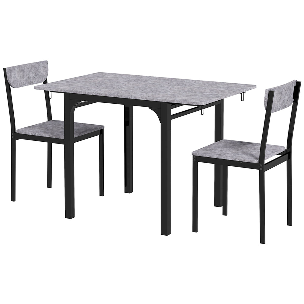 Folding table and chairs set for 2 people, grey
