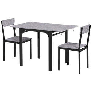 Ensemble pliantes table et chaises pour 2 personnes, gris