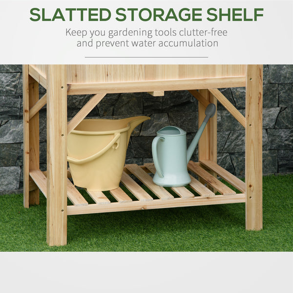 Jardinière surélevée à 6 poches avec étagère de rangement et toile non tissée