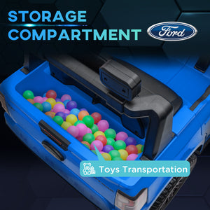 Ford Ranger 12 V sous licence avec télécommande, suspension à ressorts, bleu