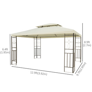 10 x 13 ft Gazebo with Ventilated Roof, Cream White