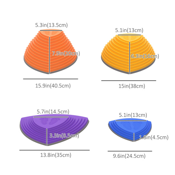 Lot de 11 pierres d'équilibre pour enfants avec caoutchouc antidérapant, multicolore