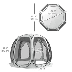 Tente moustiquaire pliable avec sac de transport et 2 portes, blanc crème