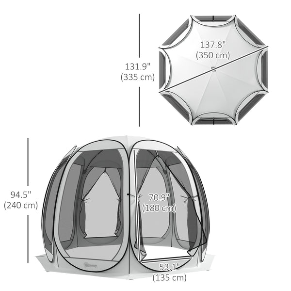 Tente moustiquaire pliable avec sac de transport et 2 portes, blanc crème