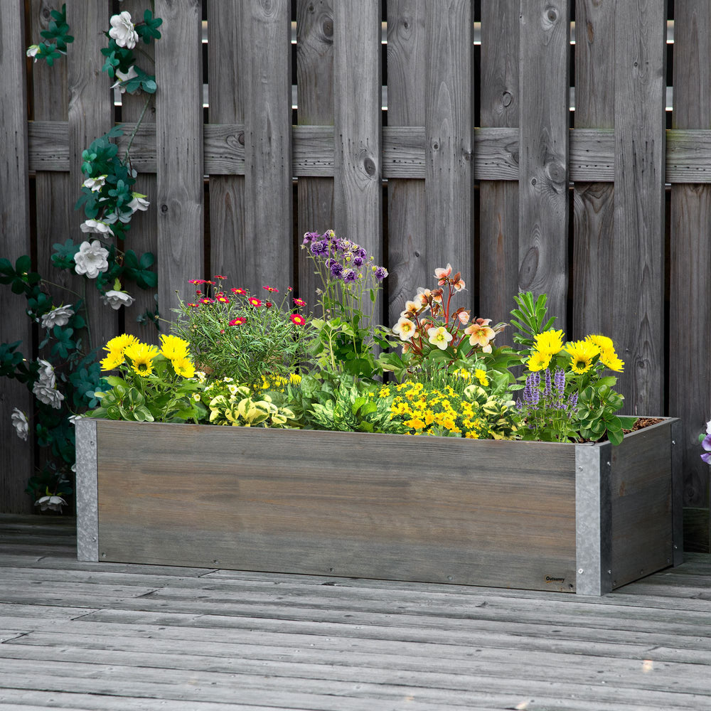 Jardinière surélevée en bois, gris clair