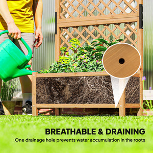 Jardinière surélevée avec treillis en bois