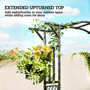 Arche de jardin Outsunny avec treillis et toit allongé, noire