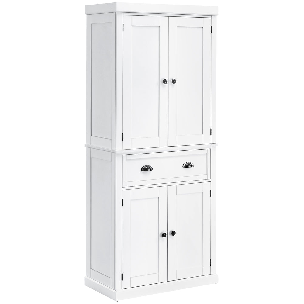 Armoire de cuisine haute avec tiroir, blanche