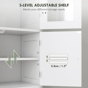 Meuble de salle de bain autoportant avec portes vitrées et à persiennes