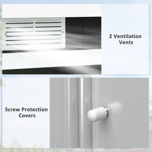 Abri de jardin en acier galvanisé avec kit de fondation, ventilation et portes, gris foncé