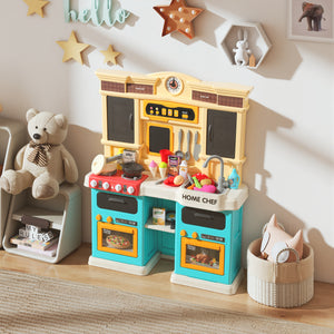 Cuisine pour enfant Qaba avec sons, lumières et accessoires, vert