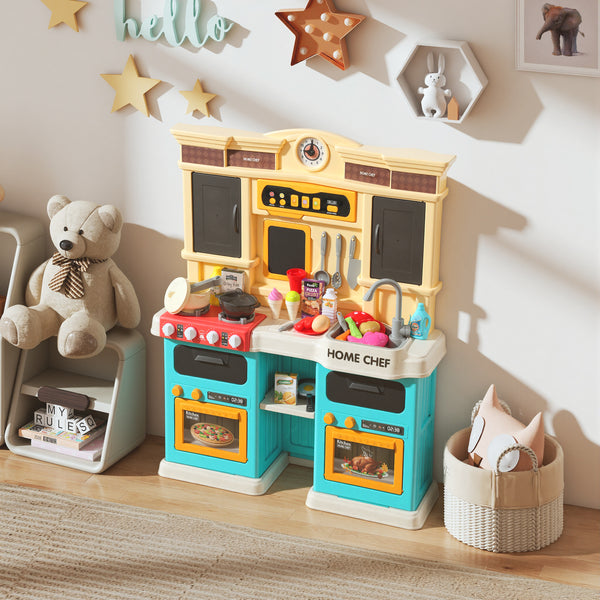 Cuisine pour enfant Qaba avec sons, lumières et accessoires, vert