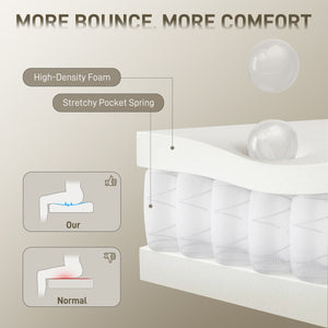 Office chair with spring cushion, faux leather upholstery, black.