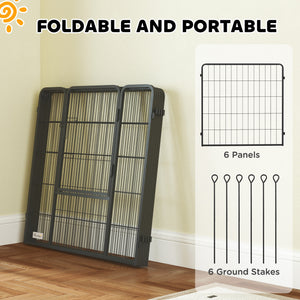 Robust playpen with door and 6 panels