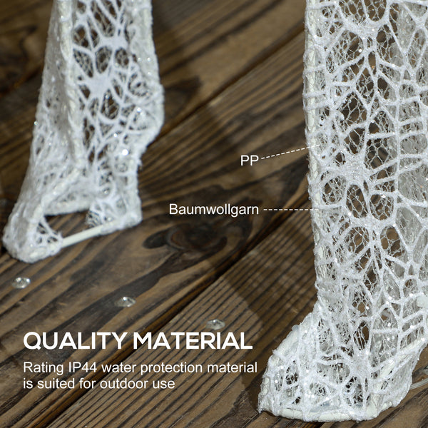 Reindeer with light-up sleigh with 170 LEDs for the holidays, white