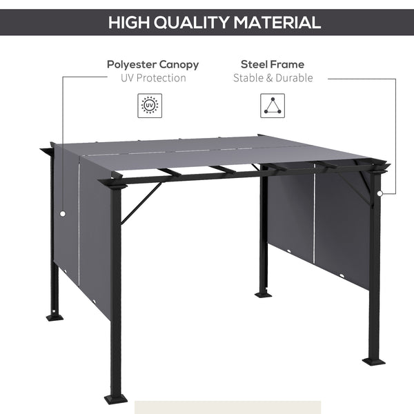 Retractable pergola 10 x 10, grey