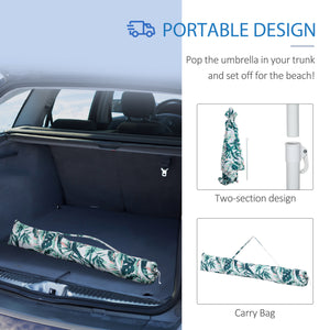 Parasol de plage de 6,5 pieds, vert