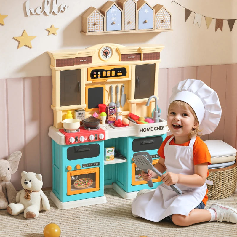 Cuisine pour enfant Qaba avec sons, lumières et accessoires, vert
