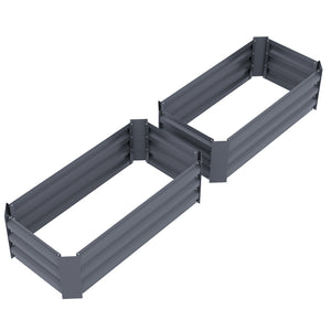 Ensemble de 2 jardinières surélevées en acier, gris foncé