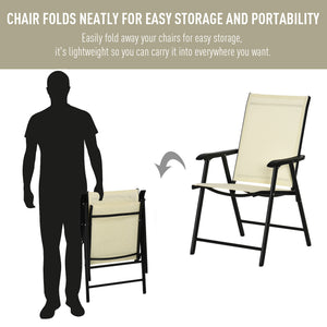 Ensemble de 2 chaises de jardin pliantes avec revêtement Textline et structure en acier