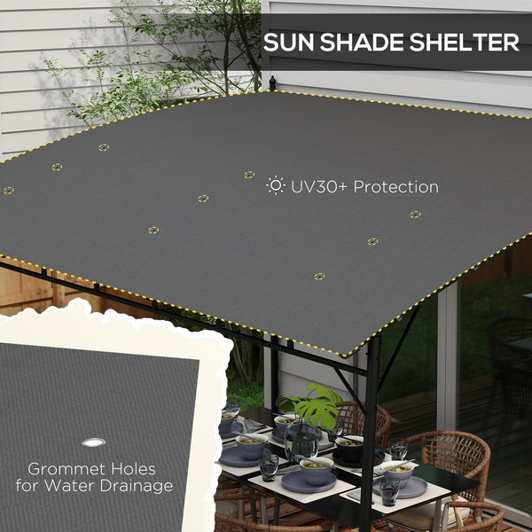 10 x 13 pergola with UV30+ protective fabric and steel frame, dark grey 
