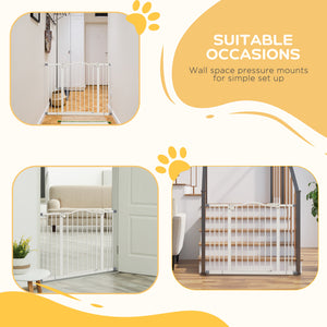 Barrière pour chien extra haute avec porte, blanche