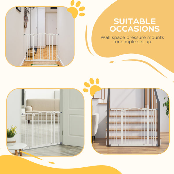 Barrière pour chien extra haute avec porte, blanche