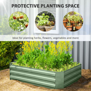 Jardinière surélevée galvanisée en métal, vert foncé