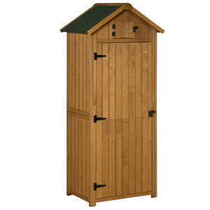 Abri de jardin avec 3 étagères, marron