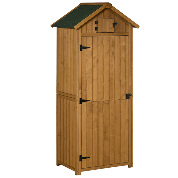 Abri de jardin avec 3 étagères, marron