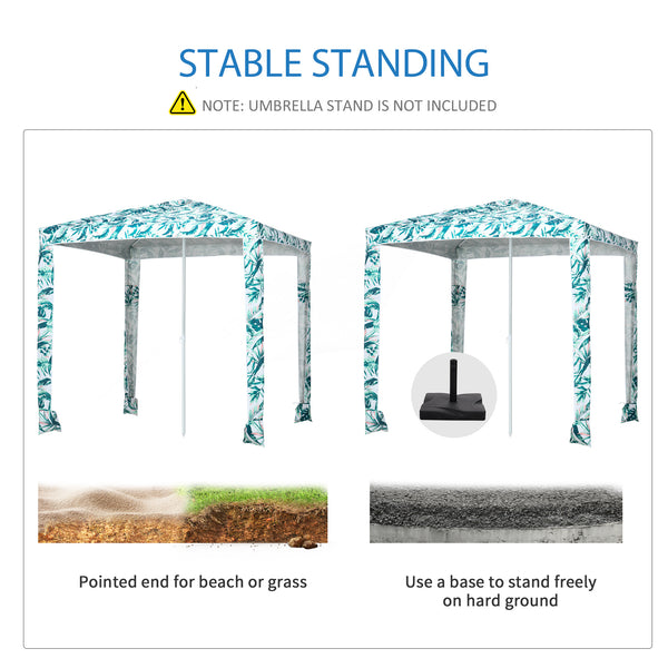 Parasol de plage de 6,5 pieds, vert